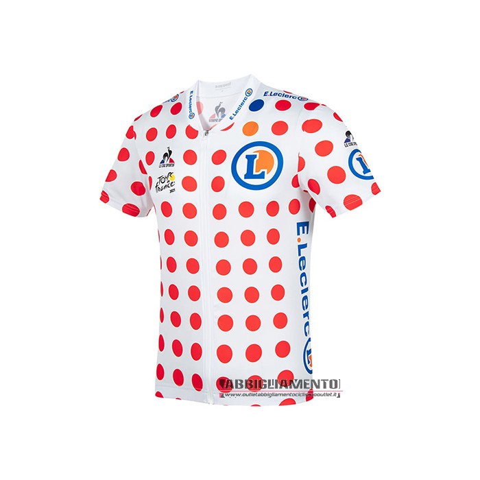 Abbigliamento Tour de France 2021 Manica Corta e Pantaloncino Con Bretelle Rosso Bianco - Clicca l'immagine per chiudere